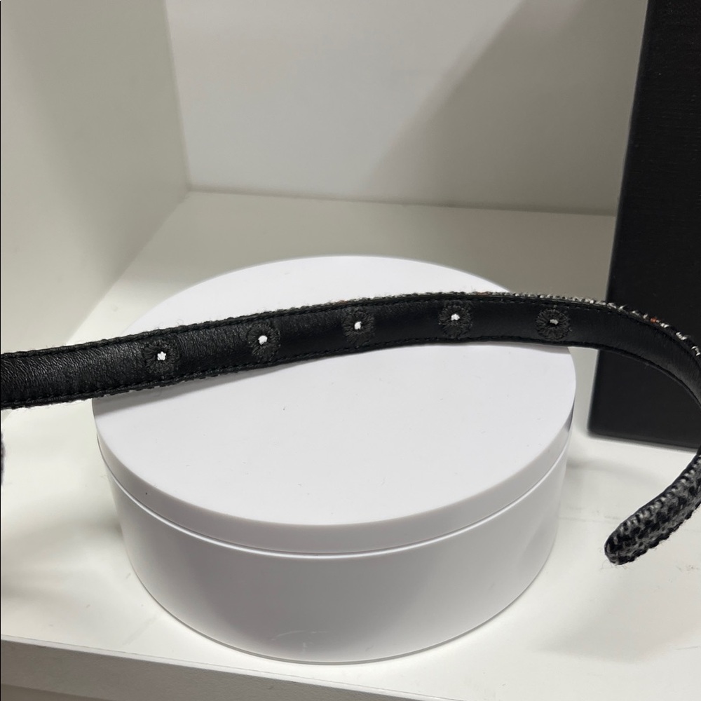 🔥🔥 I Dolce & Gabbana Black Tweed Belt with Gold Buckle box & dust bag - Picture 5 of 7